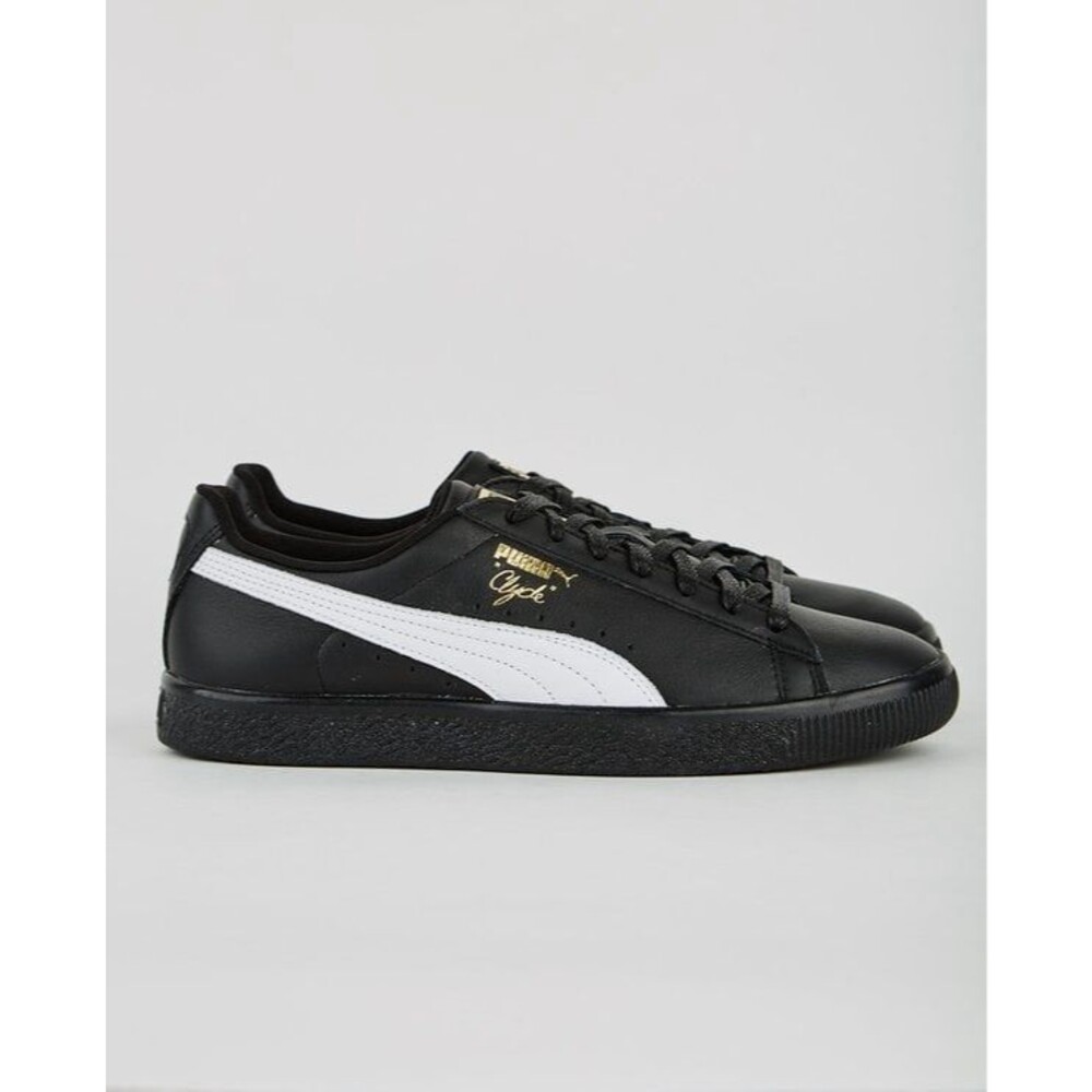 PUMA Clyde Core Foil Men's Sneakers In Black- White- Team Gold Mens 10 NIB